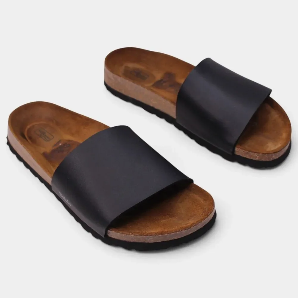 Betula Birkenstock Reggae Womens 8 EU 39 Black Soft Footbed Slide Sandals